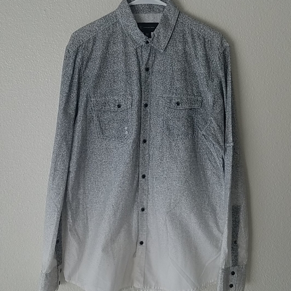 INC International Concepts Other - INC Black White Mens Ombre Button Up Shirt